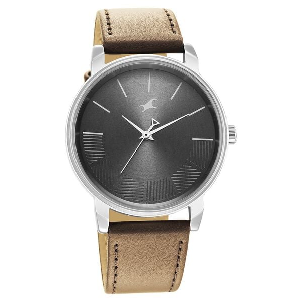 Fastrack 3291SL01 Stunners Quartz Analog Grey Dial Brown Leather Strap Men’s Watch