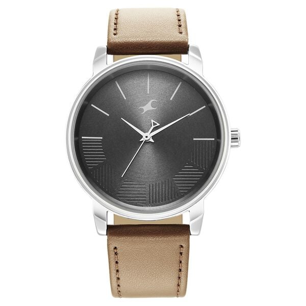 Fastrack 3291SL01 Stunners Quartz Analog Grey Dial Brown Leather Strap Men’s Watch