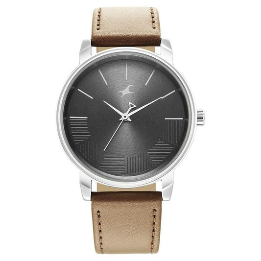 Fastrack 3291SL01 Stunners Quartz Analog Grey Dial Brown Leather Strap Men’s Watch
