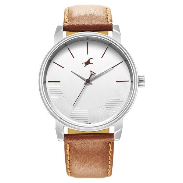Fastrack 3291SL02 Stunners Quartz Analog Silver Dial Brown Leather Strap Men’s Watch