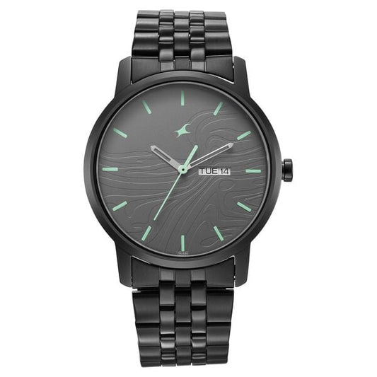 Fastrack Urban Camo NS3295NM01 Quartz Analog Black Dial Black Metal Strap Men’s Watch