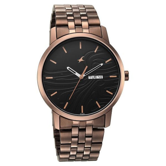 Fastrack 3295QM01 Quartz Analog Black Dial Metal Strap Men’s Watch
