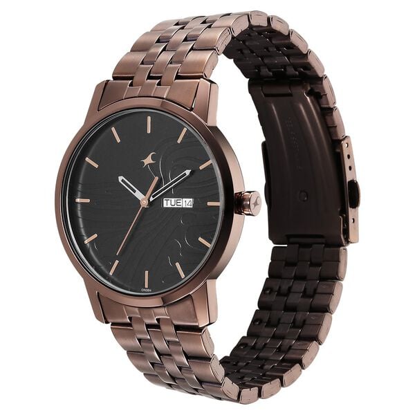Fastrack 3295QM01 Quartz Analog Black Dial Metal Strap Men’s Watch