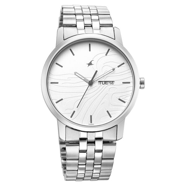 Fastrack 3295SM01 Quartz Analog White Dial Metal Strap Men’s Watch