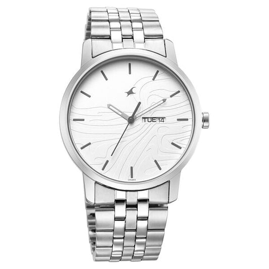 Fastrack 3295SM01 Quartz Analog White Dial Metal Strap Men’s Watch