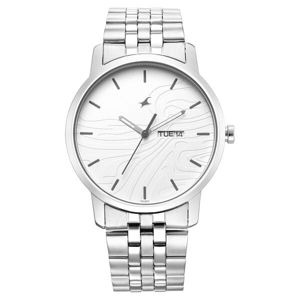 Fastrack 3295SM01 Quartz Analog White Dial Metal Strap Men’s Watch