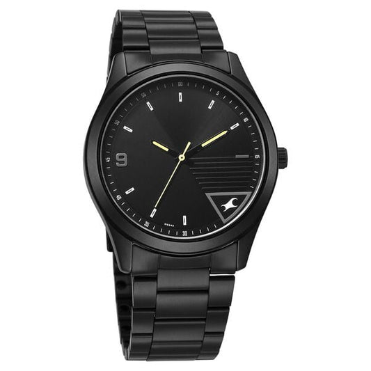 Fastrack 3317NM01 Stunners Quartz Analog Black Dial Black Metal Strap Men’s Watch