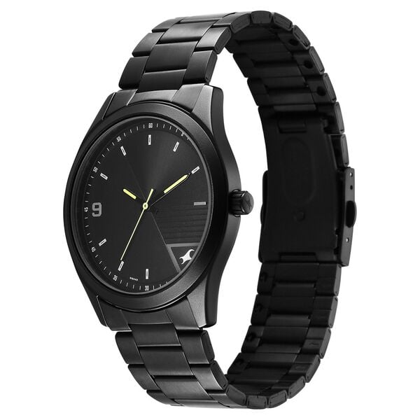 Fastrack 3317NM01 Stunners Quartz Analog Black Dial Black Metal Strap Men’s Watch