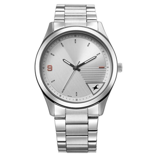 Fastrack 3317SM01 Stunners Quartz Analog Silver Dial Silver Stainless Steel Strap Men’s Watch