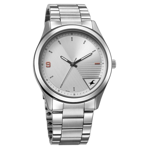 Fastrack 3317SM01 Stunners Quartz Analog Silver Dial Silver Stainless Steel Strap Men’s Watch