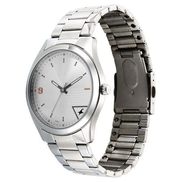 Fastrack 3317SM01 Stunners Quartz Analog Silver Dial Silver Stainless Steel Strap Men’s Watch