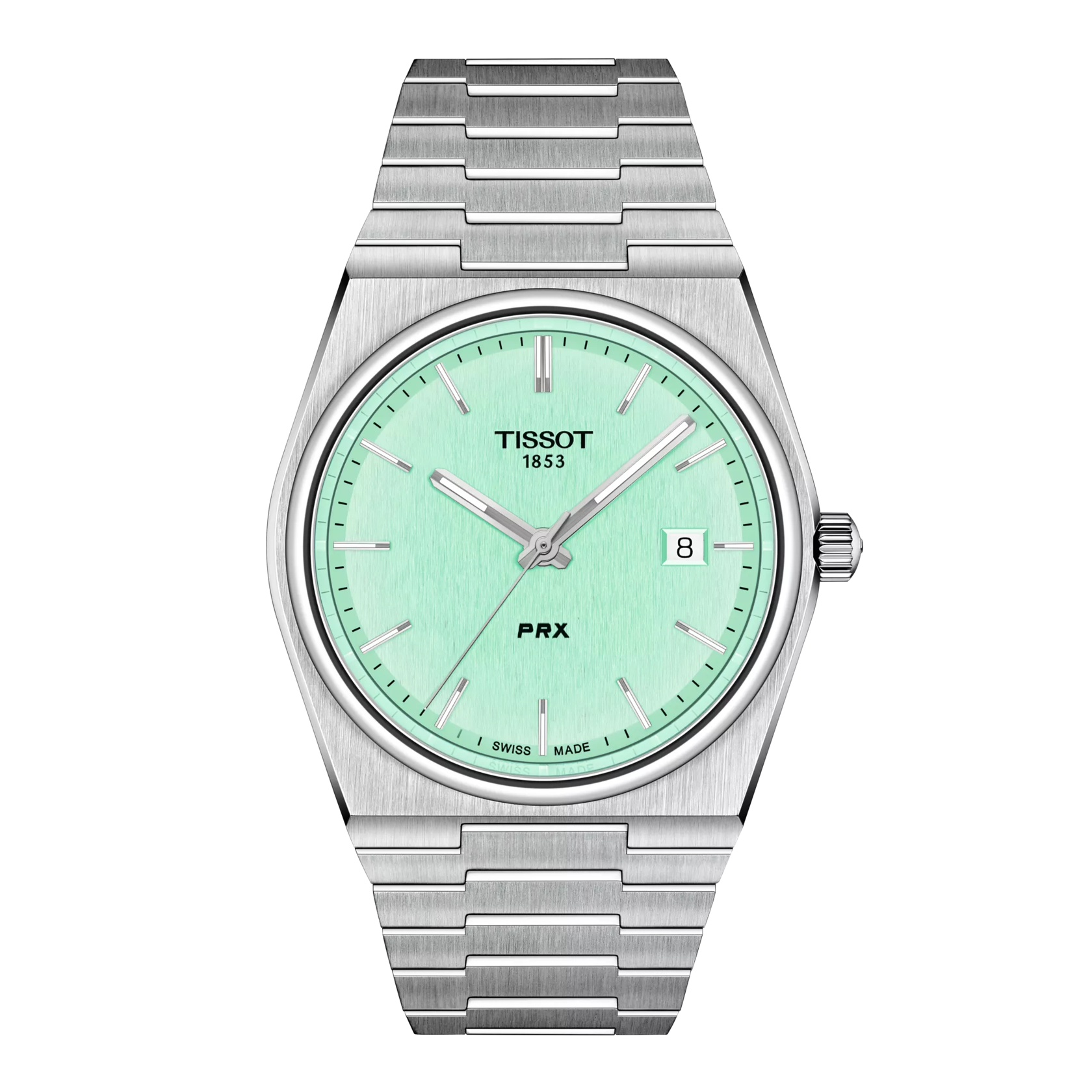 Tissot T1374101109101 Men Analog Quartz Watch with Mint Green Dial & Stainless Steel Bracelet