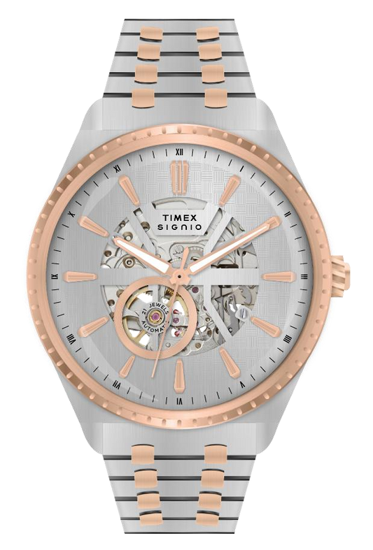 Timex TWEG34000 Signio Automatic Silver Dial Two-Tone Stainless Steel Men's Watch
