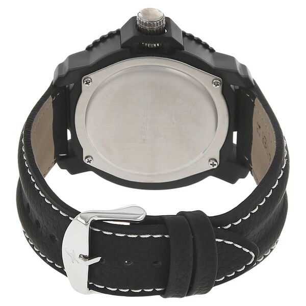 Fastrack 38017PL01 Analog Quartz Men Watch – Grey Dial, Black Leather Strap, 5 ATM Water Resistance