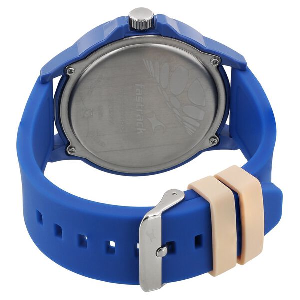 Fastrack 38024PP27 Unisex Blue Dial Analog Watch with Blue Silicone Strap