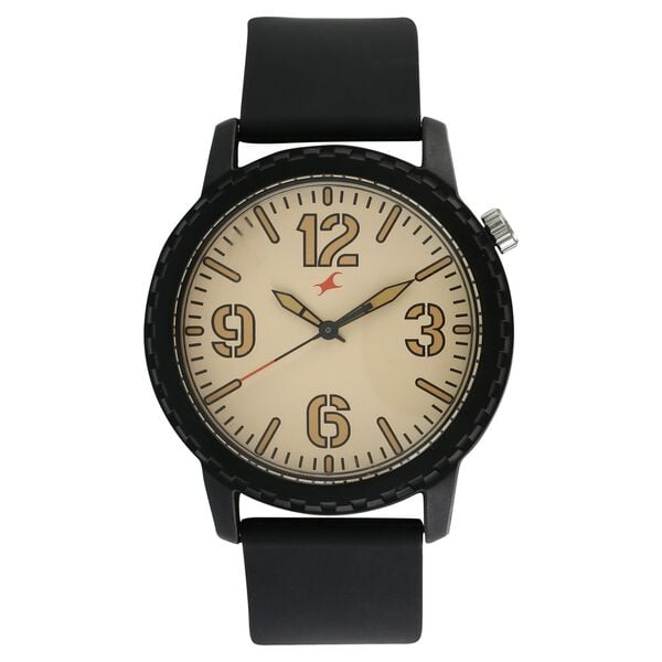 Fastrack 38039PP02 Quartz Analog Beige Dial Plastic Strap Unisex Watch