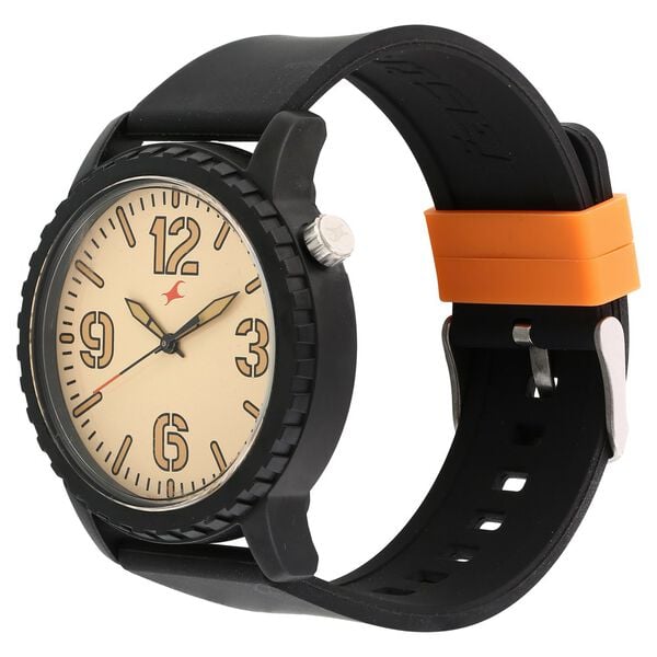 Fastrack 38039PP02 Quartz Analog Beige Dial Plastic Strap Unisex Watch