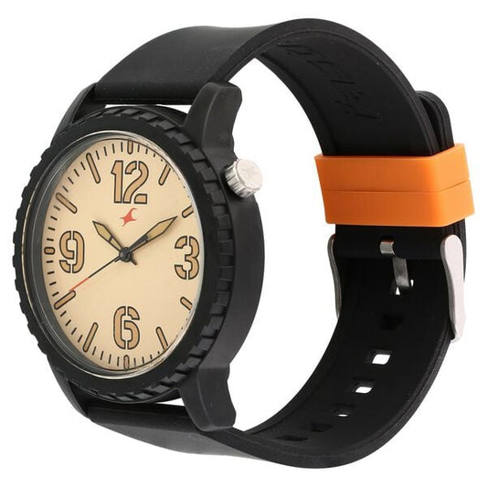 Fastrack 38039PP02 Quartz Analog Beige Dial Plastic Strap Unisex Watch