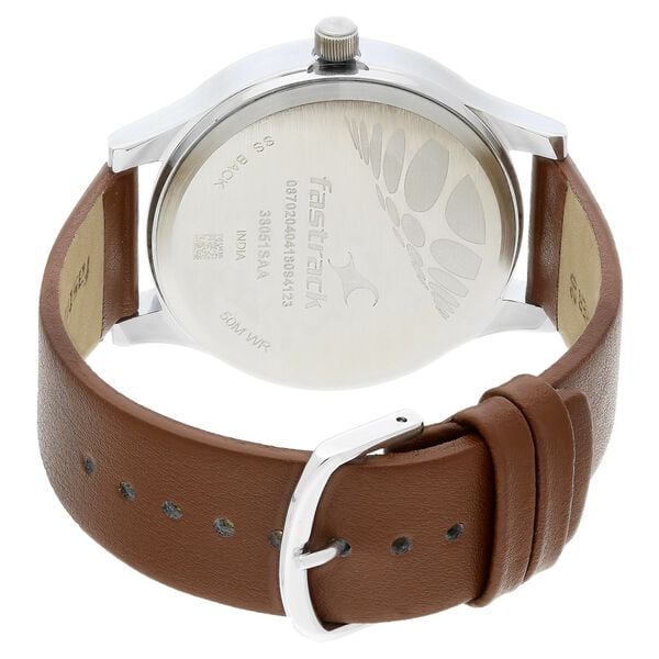Fastrack 38051SL02 Quartz Analog Black Dial Leather Strap Men’s Watch