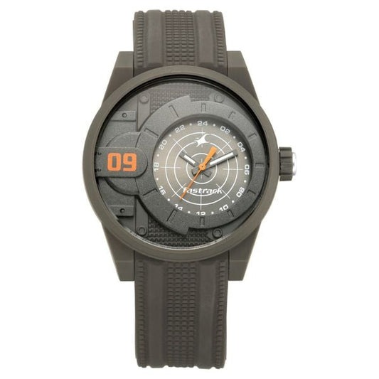 Fastrack 38058PP02 Quartz Analog Grey Dial Grey Silicone Strap Men’s Watch