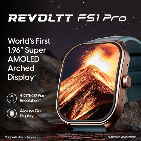 Fastrack 38086PP01 Limitless FS2 Pro Smartwatch 1.96" Super AMOLED Display BT Calling Black Silicone Strap