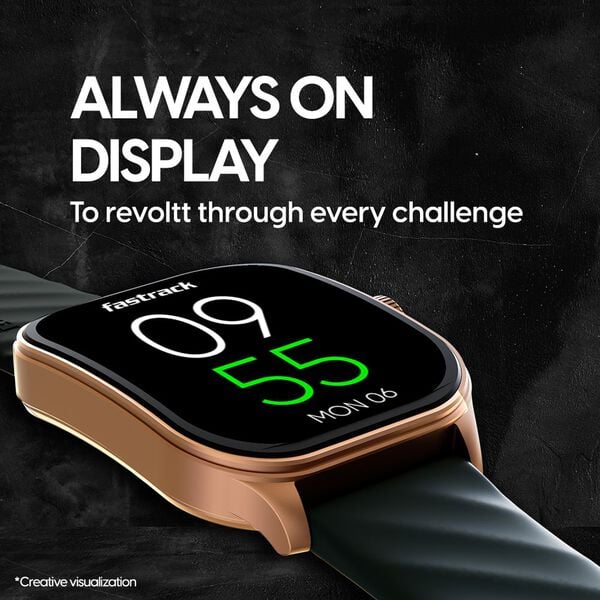 Fastrack 38086PP01 Limitless FS2 Pro Smartwatch 1.96" Super AMOLED Display BT Calling Black Silicone Strap