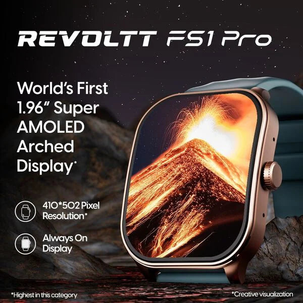 Fastrack 38086PP03 Limitless FS2 Pro Smartwatch 1.96" Super AMOLED Display Bluetooth Calling Teal Silicone Strap