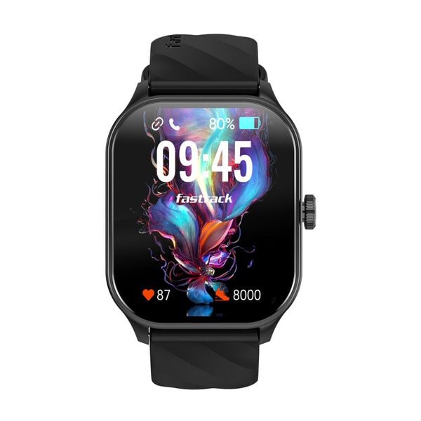 Fastrack Reflex Beat Pro Smartwatch Quartz-Digital Black Silicone Strap Unisex Wearable