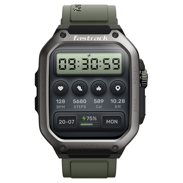 Fastrack ACTIVE-GREEN Active Pro Unisex AMOLED Bluetooth Calling Smartwatch Green Silicone Strap