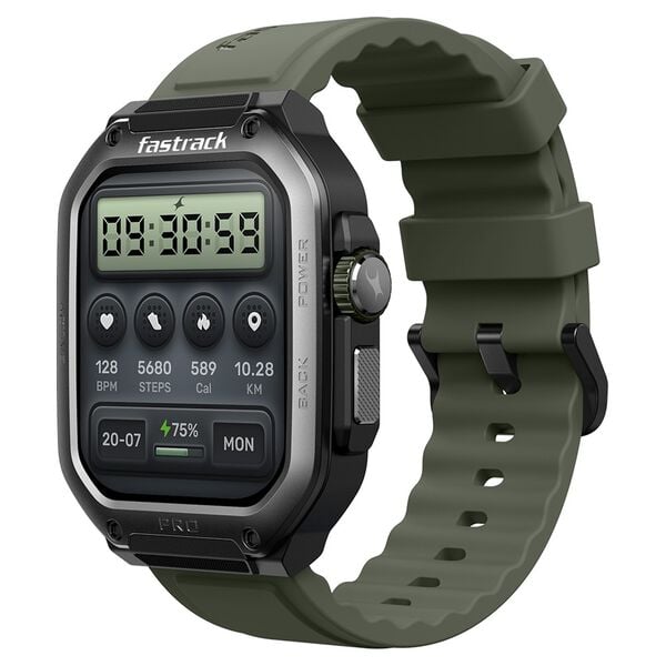Fastrack ACTIVE-GREEN Active Pro Unisex AMOLED Bluetooth Calling Smartwatch Green Silicone Strap