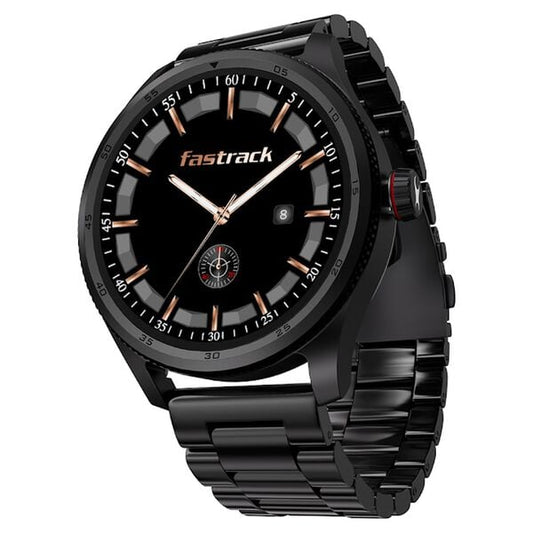 Fastrack 38125NM01 Magnus FX1 Luxury Smartwatch 1.38" UltraVU HD Display Bluetooth Calling Black Metal Strap