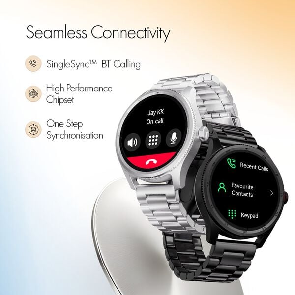 Fastrack 38125NM01 Magnus FX1 Luxury Smartwatch 1.38" UltraVU HD Display Bluetooth Calling Black Metal Strap