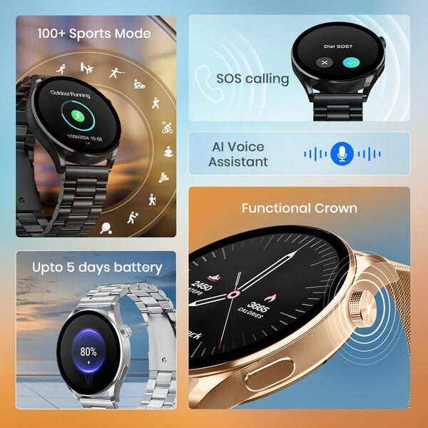 Fastrack 38126WM01K Dezire FX1 Smartwatch with Bluetooth Calling & 3.5 cm Ultravu Display