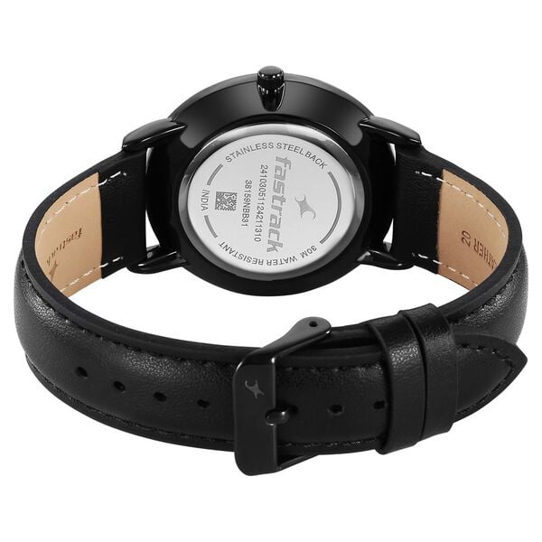Fastrack 38159NL01 Quartz Analog Black Dial Leather Strap Men’s Watch