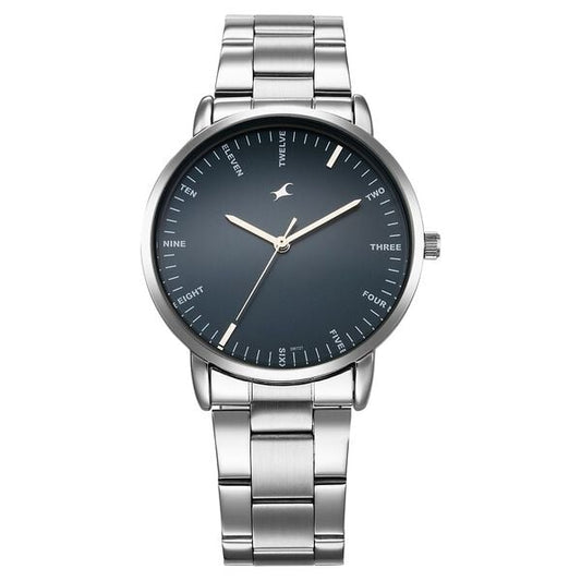 Fastrack 38159SM02 Stunners X Men’s Quartz Analog Blue Dial Stainless Steel Watch