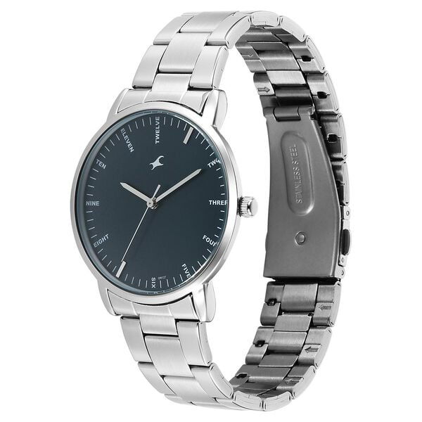 Fastrack 38159SM02 Stunners X Men’s Quartz Analog Blue Dial Stainless Steel Watch