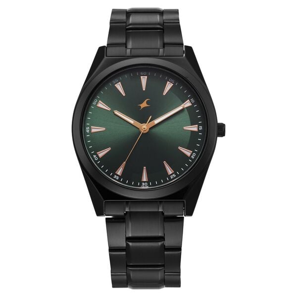 Fastrack 38162NM01 Quartz Analog Green Dial Stainless Steel Strap Men’s Watch