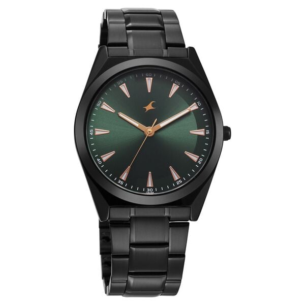 Fastrack 38162NM01 Quartz Analog Green Dial Stainless Steel Strap Men’s Watch