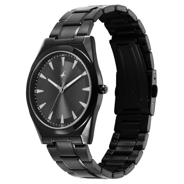 Fastrack Men Stunners X Black Dial Stainless Steel Strap Analog Watch – 38162NM02 Analog Quartz Men Watch | Black Dial, Black Stainless Steel Strap, Casual Everyday Style