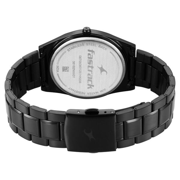 Fastrack Men Stunners X Black Dial Stainless Steel Strap Analog Watch – 38162NM02 Analog Quartz Men Watch | Black Dial, Black Stainless Steel Strap, Casual Everyday Style