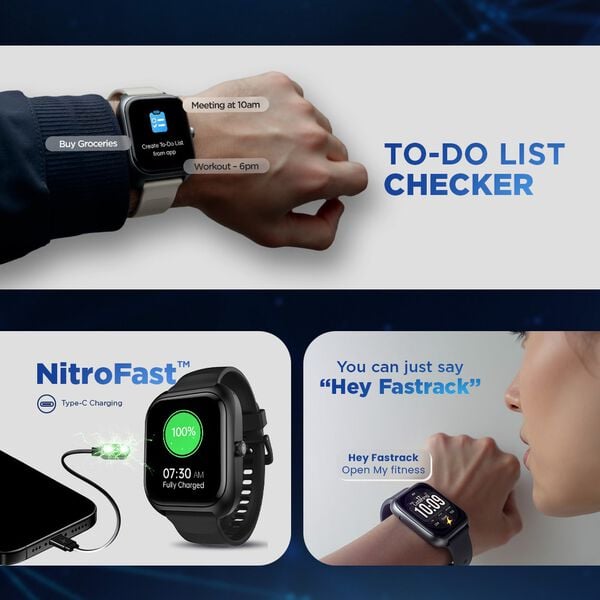 Fastrack 38175PP01K VOX Plus Smartwatch with 4.69 cm UltraVU Display & Smart Features