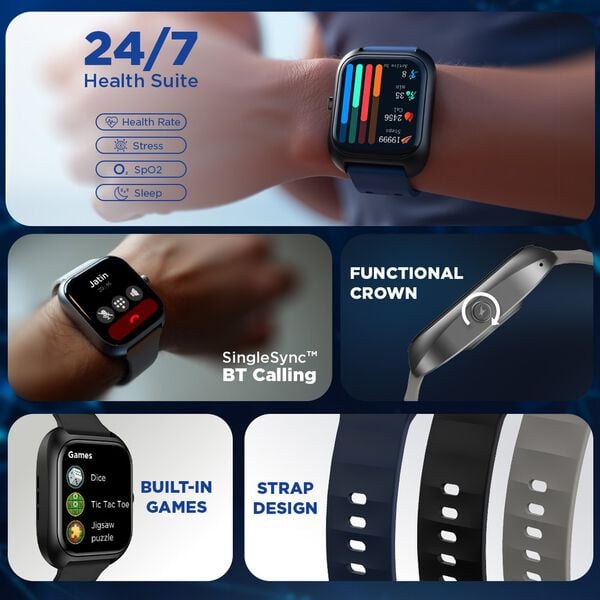 Fastrack 38175PP01K VOX Plus Smartwatch with 4.69 cm UltraVU Display & Smart Features