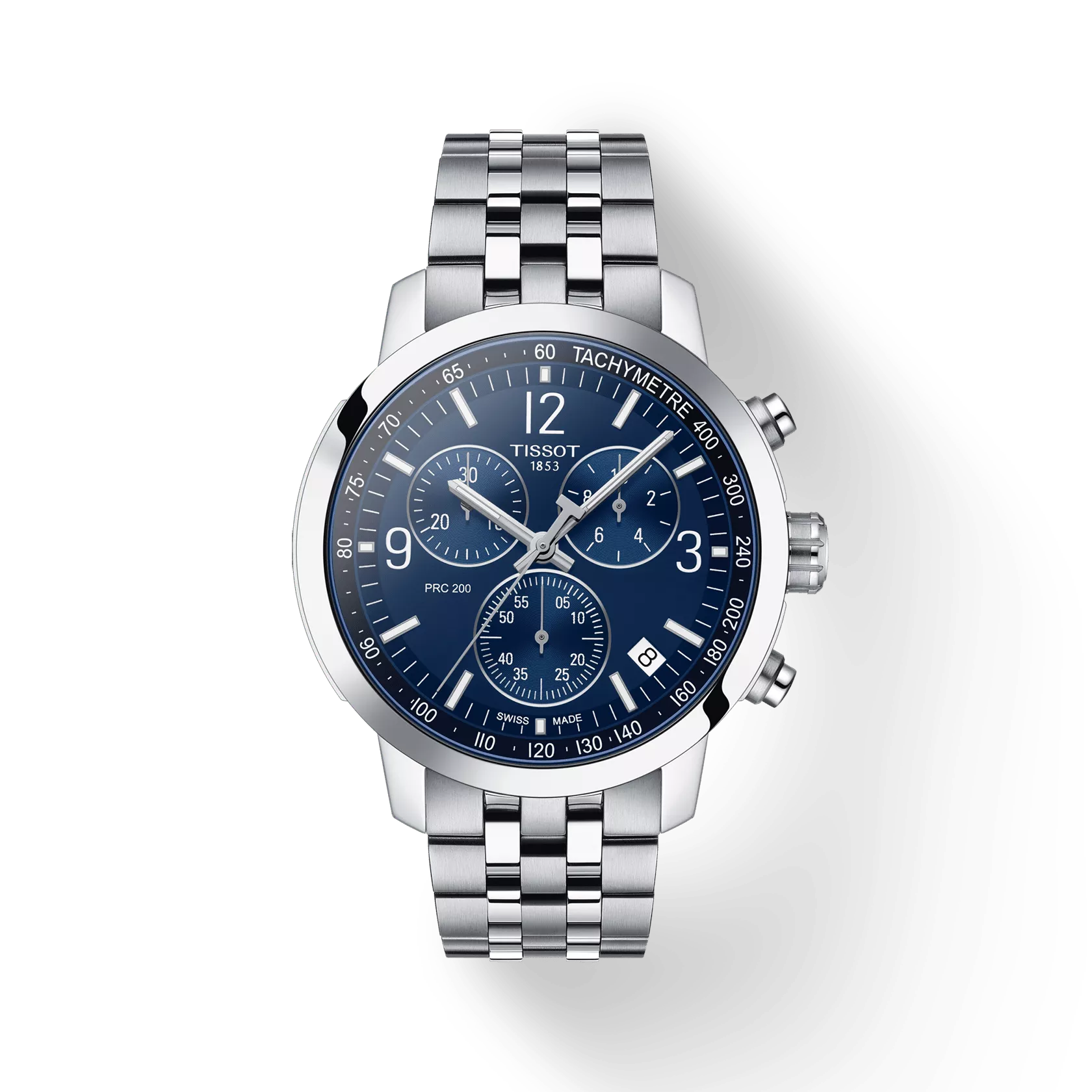 Tissot T1144171104700 Blue Dial 43 mm Men’s Swiss Quartz PRC 200 Chronograph Watch – Stainless Steel Case & Bracelet, Sapphire Crystal
