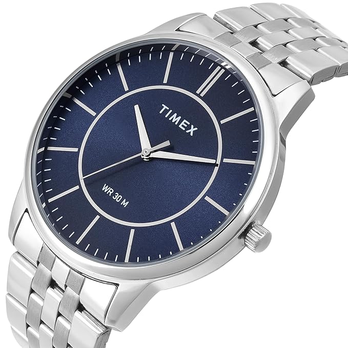 Timex TWTG12102 Men’s Blue Dial Analog Watch with Stainless Steel Strap
