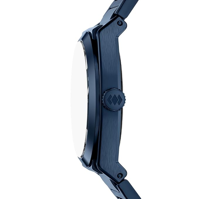Fossil FS6169I Men's Quartz Three-Hand Date Watch Blue Dial Blue Stainless Steel Strap