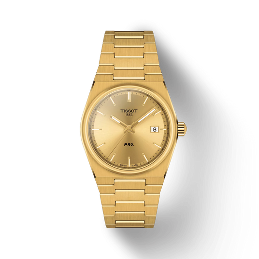 Tissot T1372103302100 PRX 35 mm Champagne Dial Gold PVD Stainless Steel Bracelet Women Analog Quartz Watch
