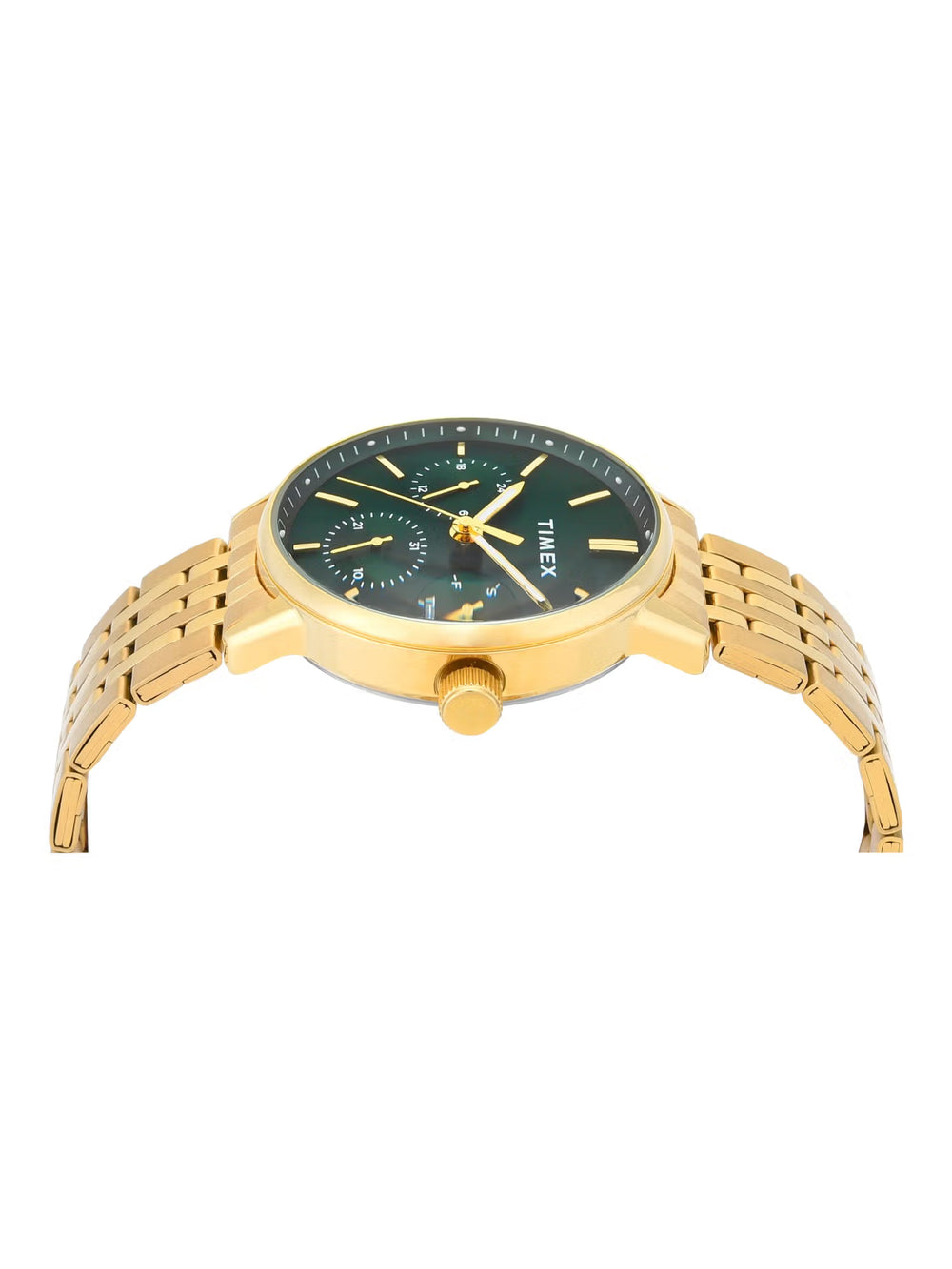 Timex TWEG25407 Men’s Green Dial Analog Watch with Stainless-Steel Strap