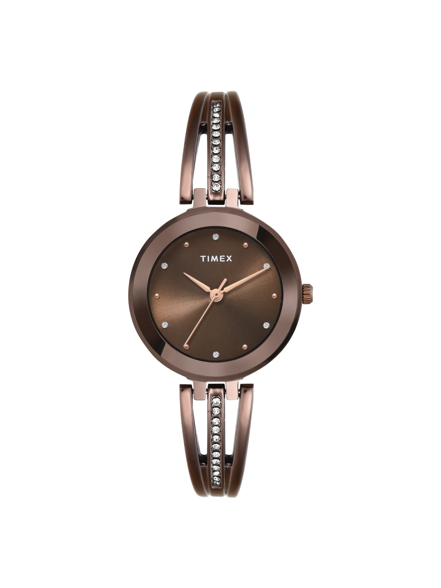 Timex TWTL10324 Women’s Brown Dial Analog Watch with Brown Brass Strap