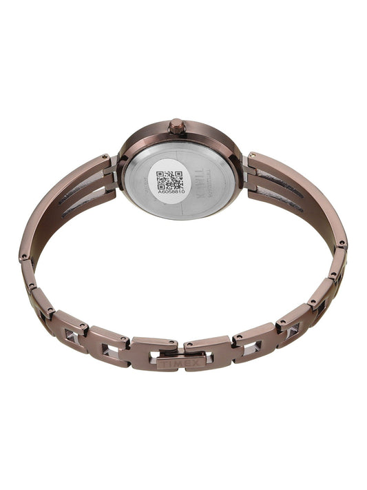 Timex TWTL10324 Women’s Brown Dial Analog Watch with Brown Brass Strap