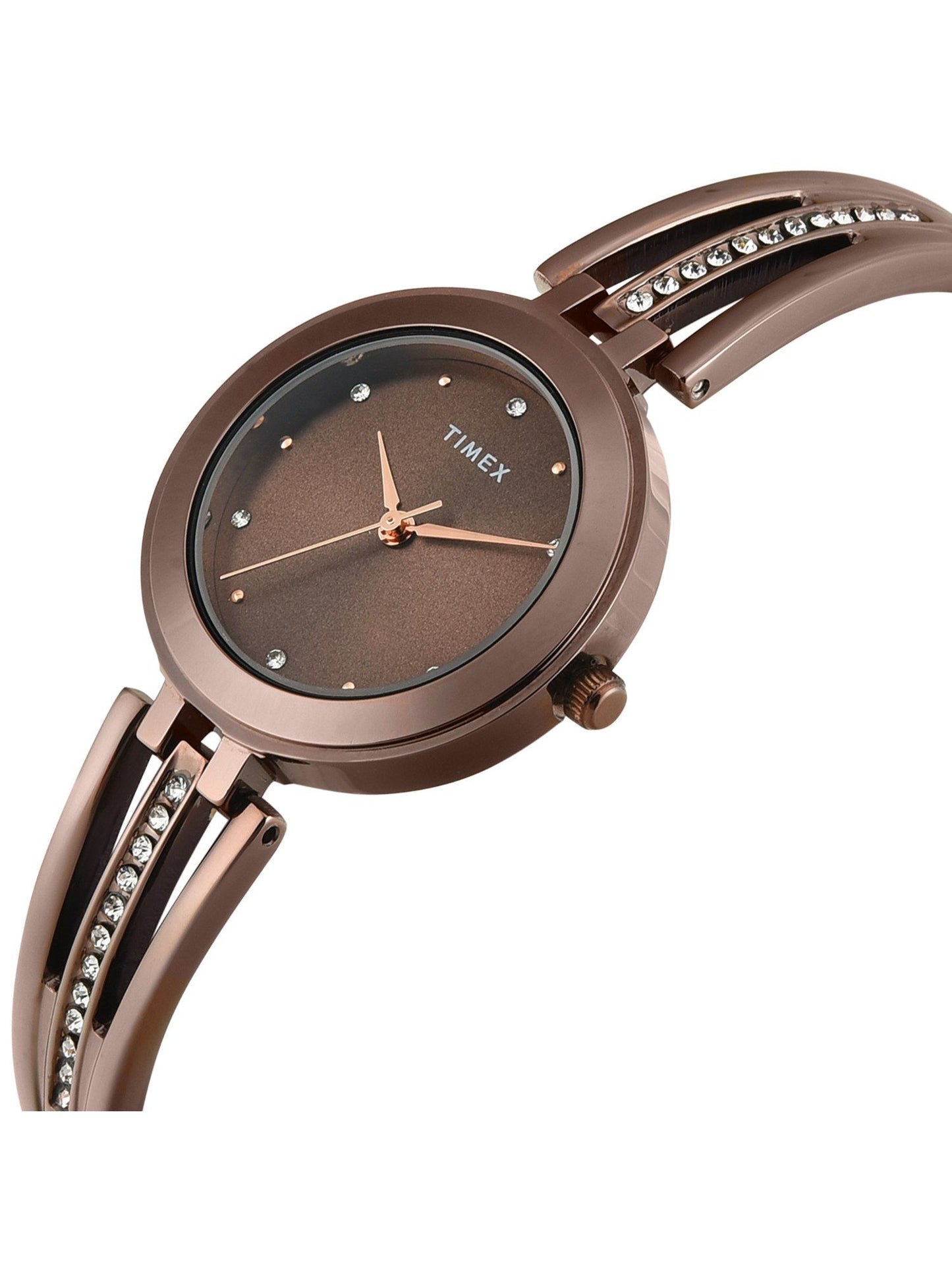 Timex TWTL10324 Women’s Brown Dial Analog Watch with Brown Brass Strap